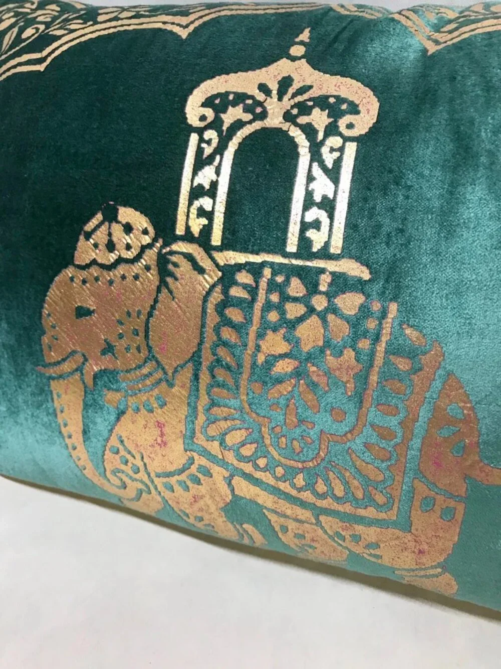 Unbranded Elephant Print Blue Throw Pillow Velvet Covers Cover Bedroom
